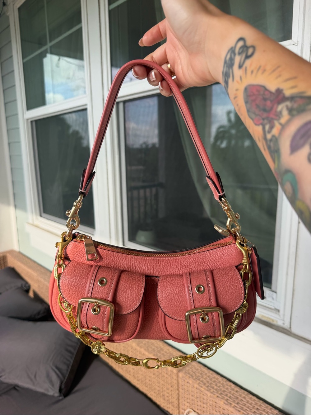 Coach Ashton Luxury Coral Pink Shoulder Bag